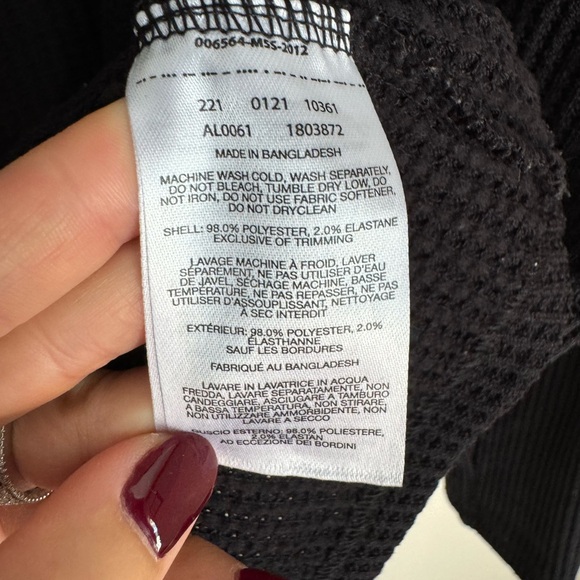 Columbia L Black Waffle Knit Turtleneck Pullover Sweater - Picture 5 of 10